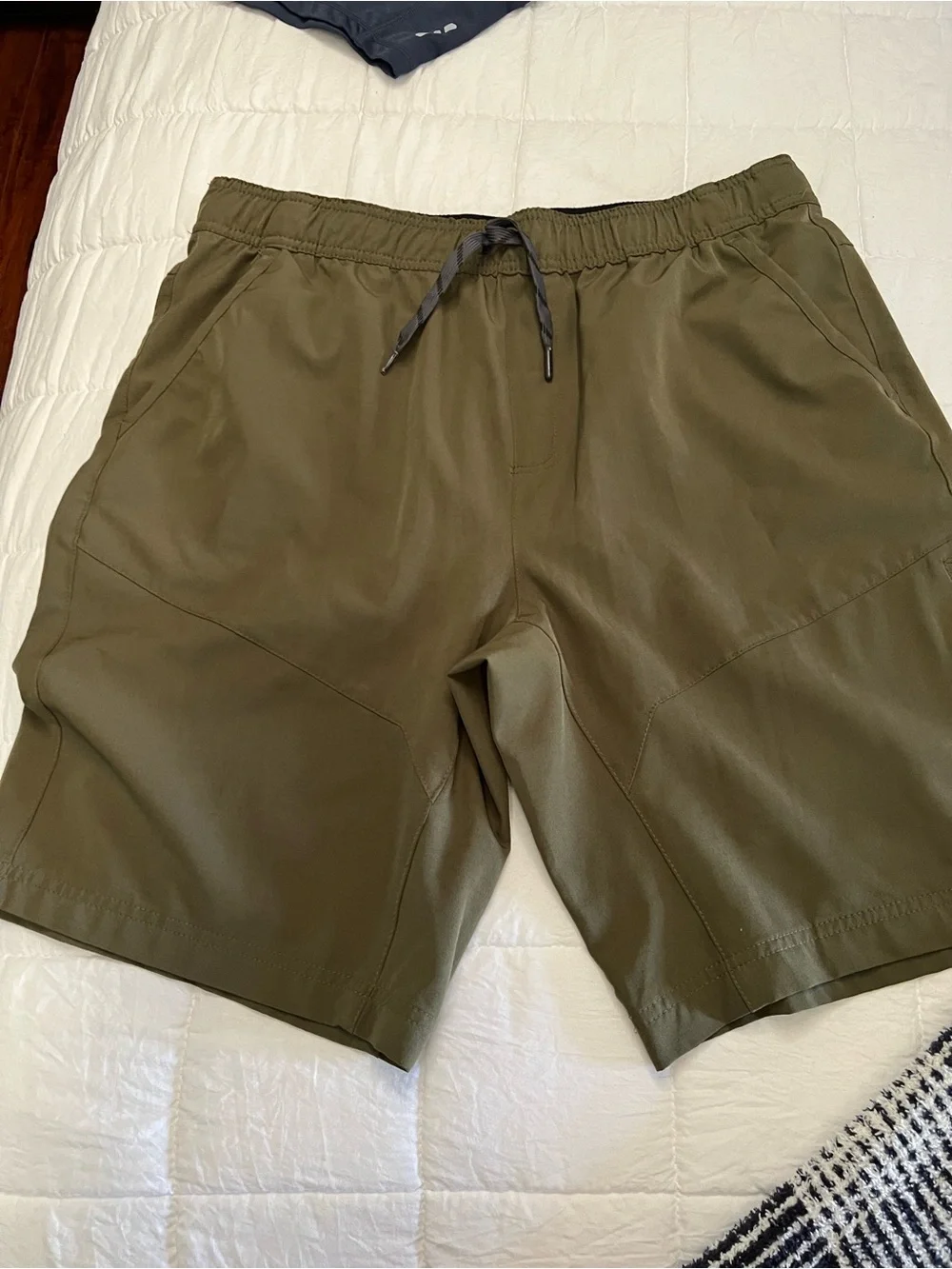 Men's Olive Drawstring Performance Shorts